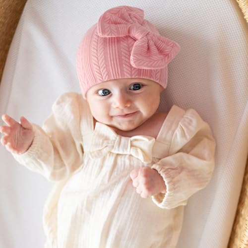 Image of BQUBO Newborn Baby Hats Bear Ears and Mittens Sets Preemie Caps Baby Boy Girl Infant Hospital Beanie for 0-3 Months
