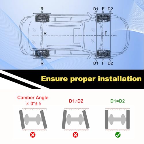 Image of Precision Toe Alignment Tool Kit - Professional Grade Wheel Alignment Plates for Cars, Trucks, SUVs | DIY Car Alignment System with Dual Tapes (Black)