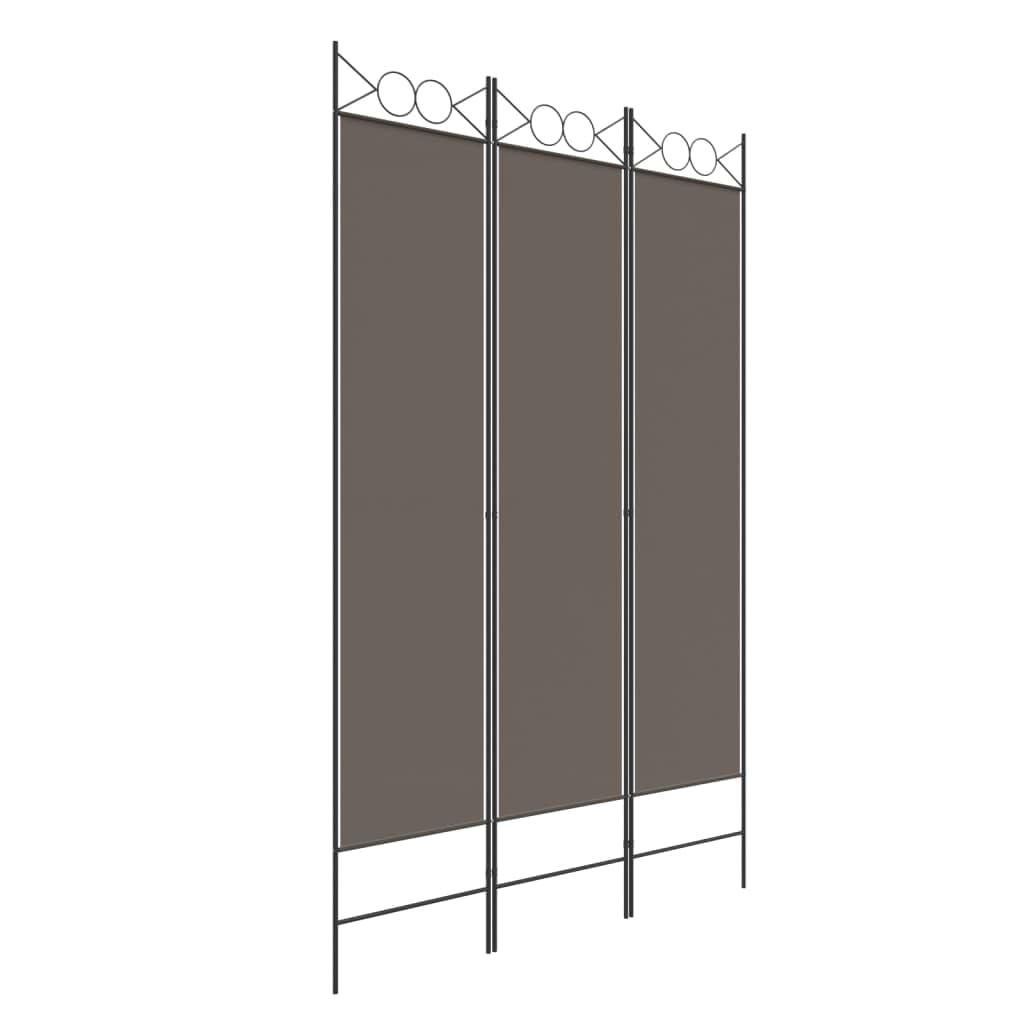 vidaXL 3-Panel Room Divider Folding Privacy Protection Screen Room Separator Paravent Wall Partition Panel Screen Anthracite 120x220 cm Fabric