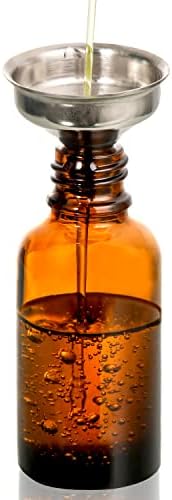 4 Pack, 1 oz Thick Dark Amber Glass Dropper Bottles with 1 Funnels & 4 Labels - 30ml Tincture Bottles with Eye Dropper - Leakproof Essential Oils Bottle - Storage and Travel for Beauty or Health — view 5