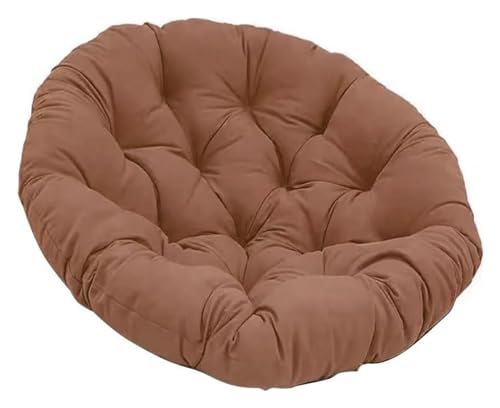 FAFAKO Cojín para silla, impermeable, acolchado grueso, redondo, de ratán, cojín colgante para sillas mecedoras, hamacas, sillas de mimbre (café, 50 x 50 cm)