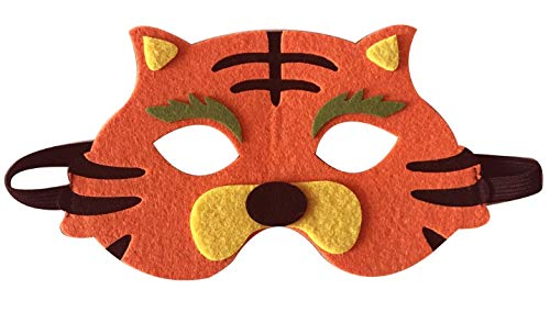 3 Piece Felt Masks Animal Halloween Masks Dress-Up Party Accessory Parent-Child Game(Tiger) #TOP2