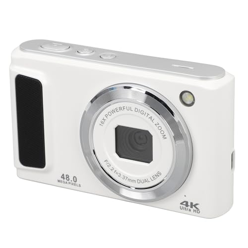 Cámara digital compacta 4K UHD 48MP con zoom 16X blanca miniatura 3