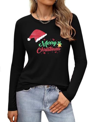Gyabnw Weihnachtsshirt Damen Langarm Geschenke Geihnachten T Shirt...