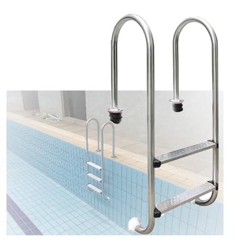 Escalera para piscina de 2 pasos con pasamanos de acero inoxidable miniatura 1