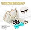 EVEOUT Perlen Clutch Handtaschen für Damen Elegante Perlen Hochzeitstaschen Abendtasche Brauttasche Umhängetasche für Party Abschlussball #4