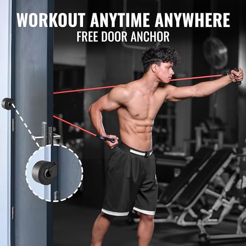 SLOVIC Resistance Tube for Men and Women(Red 15Kg) | Resistance Band Set & Exercise Bands for Workout | Resistance Band for Pull Up | Gym Equipment for Home Workout| Natural and Unbreakable Rubber (Image - 4)