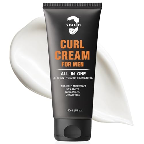 Curl Cream for Men, 5oz | Defines Curls, Controls Frizz & Hydrates with Medium Hold | Sulfate-Free,...