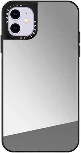 Miniatura 4 de CASETiFY Funda de espejo para iPhone 11 - Plata sobre negro