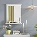 Tangkula Wall Mounted Mirror with Shelf, Rectangle Over Sink Mirror, Hanging Vanity Mirror for Dressing Room Washroom Bedroom, Modern Concise Bathroom Mirror (White)