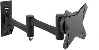 Soporte TV - Soporte Giratorio e Inclinado para Pantallas de 13" a 27", Fabricado en Metal, Adecuado para Montaje en Pared, Color Negro.