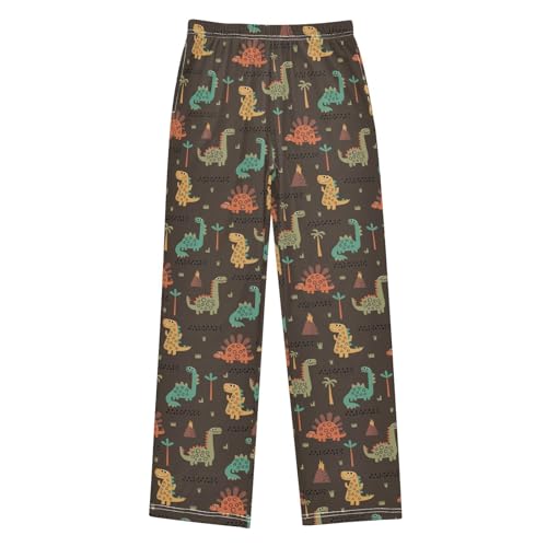 ZZXXB Dinosaurs Volcano Boys Long Pants Soft Trousers Elastic Waist Kids Lounge Bottoms with Pockets S-XL