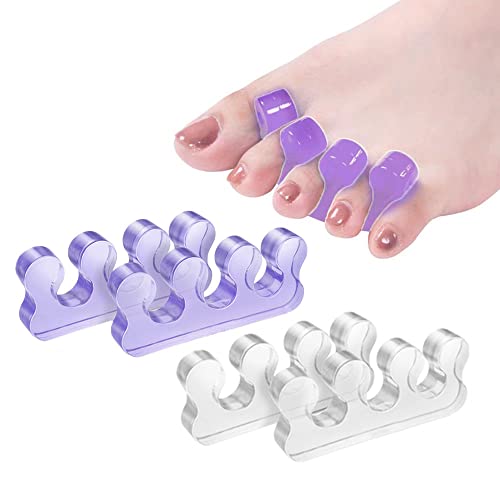 Toe Separators for Bunion &amp; Nail Polish Application - Orthopedic Gel Material, Pedicure Toe Spacers for Toenail Separation, Washable &amp; Reusable Soft Gel Pedicure Kit for Women