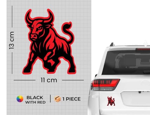 Image of Front-Facing Bull Sticker, Premium, Die-Cut, Glossy Finish, Waterproof, for Cars, Bikes, Laptops, Water Bottles
