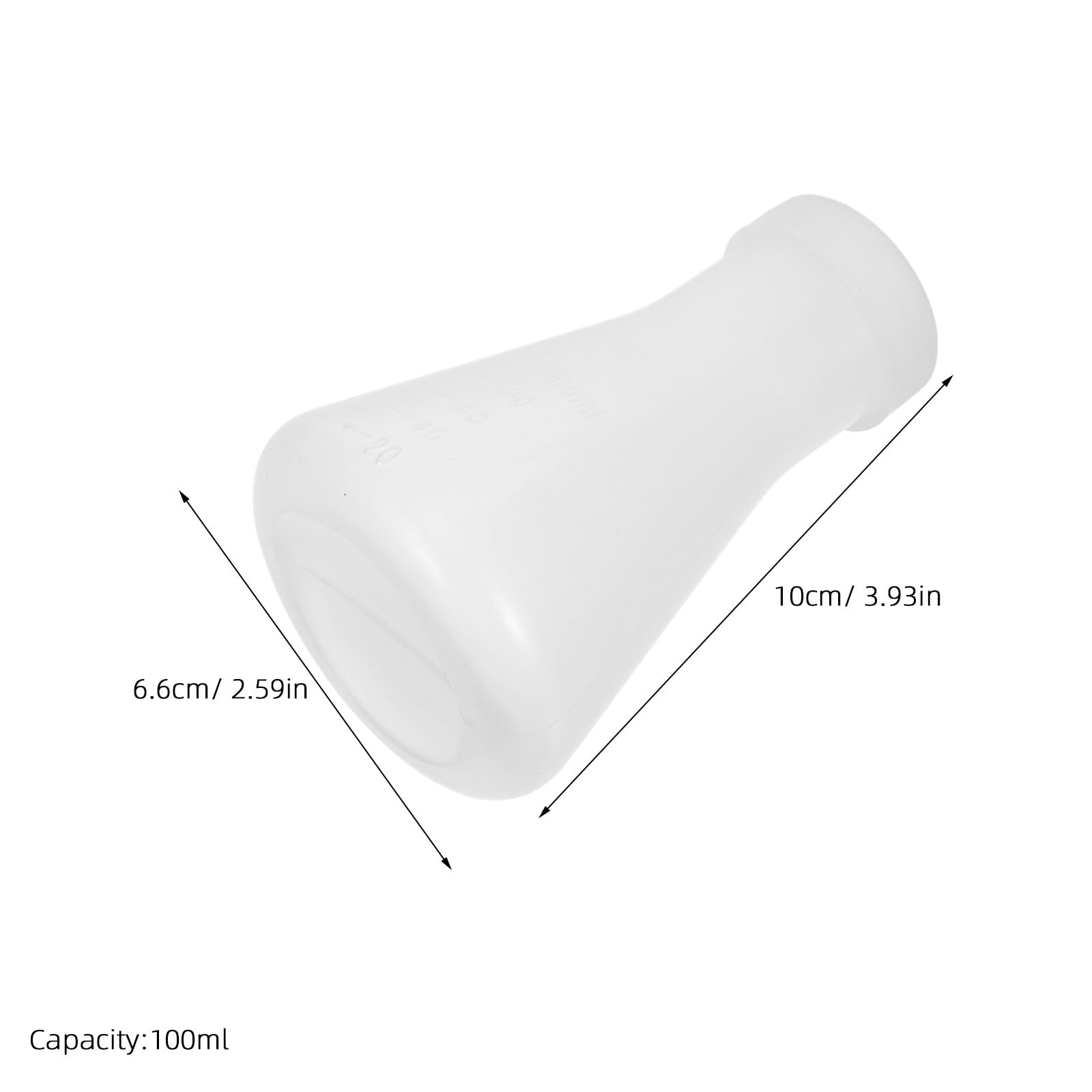 20 Matraces Erlenmeyer de Plástico Blanco de 100ml con Tapa | Diseño Cónico Hermético, Uso Repetido, para Investigación y Entornos Biológicos