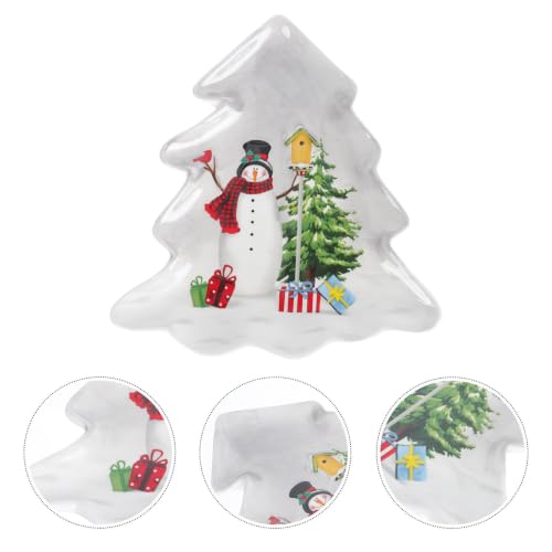 Bandeja de Navidad SILENRADAWN de cerámica con diseño de árbol para ensaladas y frutas 8