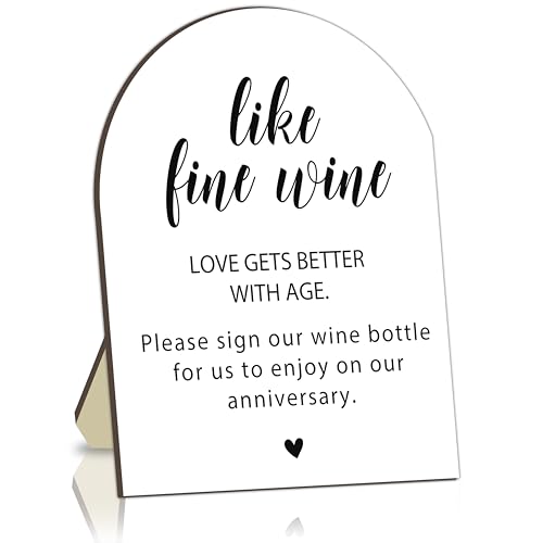 Wine Bar Sign, Love Gets Better With Age Sign Decoration, Wine Guestbook Bar Station Sign for Wedding, Sign Our Wine Bottle Sign, Guest Book Welcome Signs, Board Decor for Wedding Party Decorations