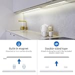 OUILA Luz de Armario con Sensor Movimiento 6500K Recargable Luz Nocturna, 41CM Regulable Lampara LED Adhesiva para Gabinete, Pasillo, Escalera, Sótano, Cocina, Garaje