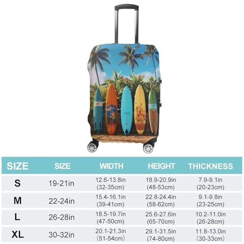 Carry on Luggage Cover Surf's Up Surfboard Suitcase Covers for Luggages Tsa Approved Travel Luggage Sleeve Protector Elastic Suitcase Protector Anti-Scratch Washable Fits 19-30 Inch Case -S2