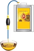 KitchEase Rubber Manual Hand Oil Pump – Fuel Transfer Siphon with 2 Mtr Durable PVC Pipe | Kitchen Tin Cans Pumping Machine | Automatic Bottle Siphon Hose for Fuel, Oil & Liquids