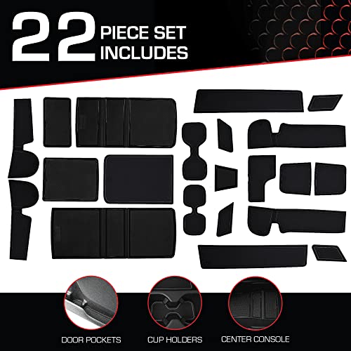 Cupholderhero Fits Honda Crv Accessories 2017-2022 Premium Custom Interior Non-Slip Anti Dust Cup Holder Inserts, Center Console Liner Mats, Door Pocket Liners 22-Pc Set (Solid Black) #TOP1