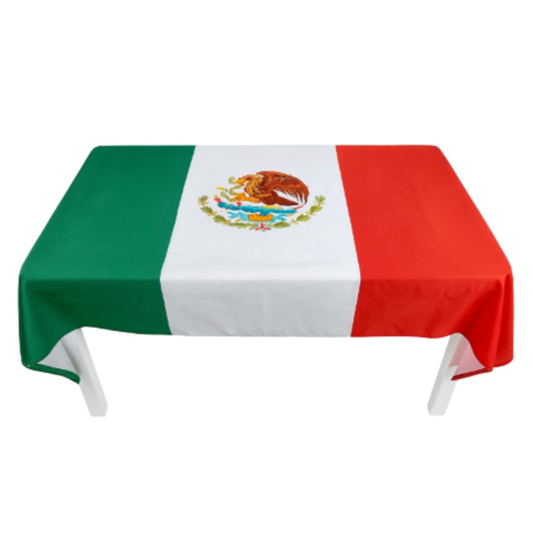 I LOVE FANCY DRESS Mexico Flag Tablecloth - Pack of 1-5ft x 3ft Polyester Table Cloth with Bold Mexican Flag Print - National Day, Sporting & Themed Event Decoration, Fiesta or Home Décor