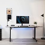 VIVO Tall Free Standing Single Monitor Desk Stand, Precise Ratchet System Height Adjustment Mount for Screens up to 32 inches, Black, STAND-V001V