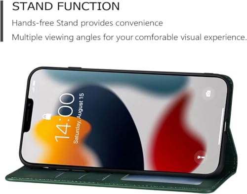 Image of ClickCase for Samsung Galaxy S24 FE 5G Sheepskin Series Faux Leather Wallet Flip Case with Video Stand & Magnetic Closure Lightweight Flip Cover for Samsung Galaxy S24 FE 5G (Green)