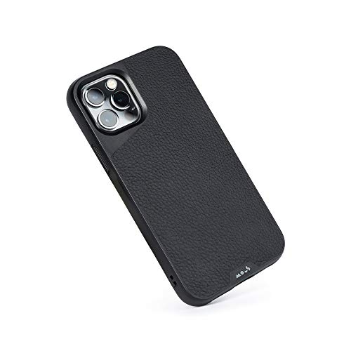 Mous - Protective Case for iPhone 12 Pro Max - Limitless 3.0 - Black Leather - No Screen Protector