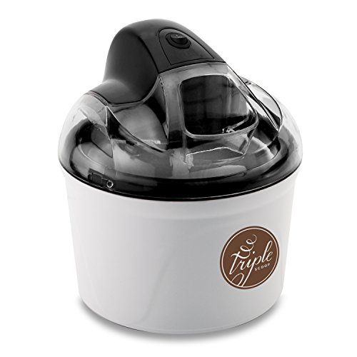 Triple Scoop Ice Cream Maker, Freezer Bowl (no salt), super quiet motor, quick 25-minute cycle, also makes Frozen Yogurt and Sorbet, 1.5 Quart, Black