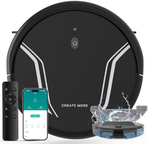 Bagotte Robot Vacuum and Mop, 5000Pa Mopping Robot Vacuum Cleaner...