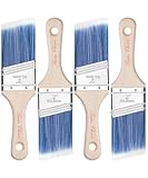 Bates- Stubby Angle Paint Brushes for Walls and Trim, 2', 4 pcs, Treated Wood Handle, 2 Inch Paint Brushes 2 Inch, Stainless Steel Ferrule
