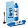 Mist 40043 Replacement for Camco RV Inline Water Filter 40043, 40013, 40041, with Flexible Hose Protector. Reduces Bad Taste, Odors, Chlorine, Lead and Sediment, 2 Pack