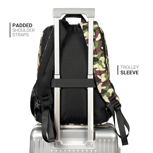 Image of ZORFIN 26L Backpack for College, and Travel: Water Resistant Bookbag - Buckshot Camo