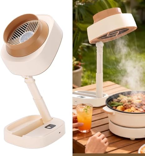 ZJchao Portable Range Hood Desktop Kitchen Exhaust Fan Compact Kitchen Air Purifier with 2400mAh Battery Low Noise for Cooking Grilling Hot Pot Barbecue Camping - 2