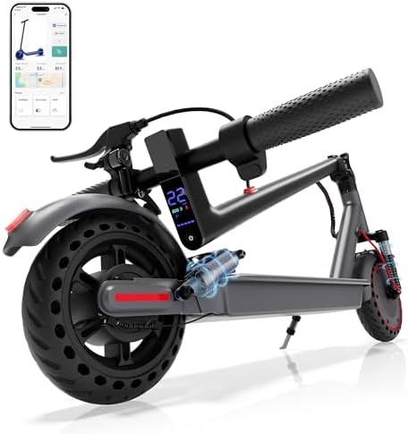 Aovowheel Electric Scooter for Adults, Folding E Scooter with 350W/500W Motor 16-24 Mph Top Speed, Max 15-60 Miles Long Range, 6.5''/8.5''/10''/14'' Solid Tires Commuting Scooters, Dual Brakes, APP