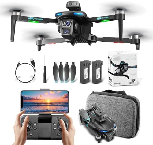 XT606 Drone Com Camera, Drone Profissional, Tripla Câmera HD 6K/4...