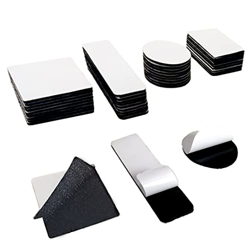 GROVBLE Velcro Adhesivo Doble Cara, 40*Belcro Adhesivo Doble Cara Hook y Loop, Velcro Adhesivo Fuerte, para el Hogar, Oficina, Automóvil, Escuela, Rectangular/Cuadrada/Redonda (negro) Cover