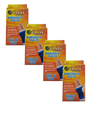 Kit 04 Munhequeira poliéster C/Polegar Proteção Esportes