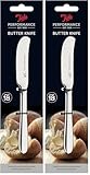 Tala Performance Stainless Steel Butter Knife, Stainless Steel with Mirror Polish Finish, Dishwasher Safe, Metallic Silver, 16.3 x 2 x 0.5 cm (Pack of 2) - Image 1