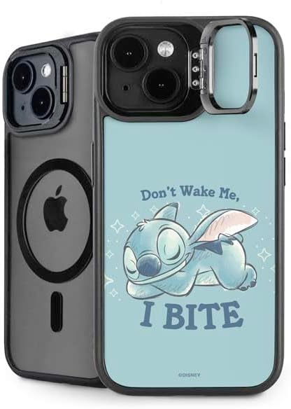 Skinit Kickstand Phone Case Compatible with iPhone 15 - Officially Licensed Disney Lilo and Stitch Ohana Design