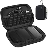 Lacdo ハードドライブキャリングケース のために Seagate Portable/One Touch、WD Elements/My Passport、Toshiba Canvio Basics/Flex Portable Feartable Hard Drive HDD CASE 1TB 2TB 4TB 5TB 6TB衝撃プルーフトラベルバッグ、ブラック