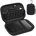 Lacdo Hard Drive Carrying Case for Seagate Portable/One Touch, WD Elements/My Passport, Toshiba Canvio Basics/Flex Portable External Hard Drive HDD Case 1TB 2TB 4TB 5TB 6TB Shockproof Travel Bag,Black
