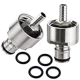【2 PCS】MRbrew Stainless Carbonation Cap, Designed with Ball Lock Type 5/16' Barb Counter Pressure Bottle Filling, with 4 Extra O-Rings, Fits Most Home Brew Soda & Beer Carbonation Systems