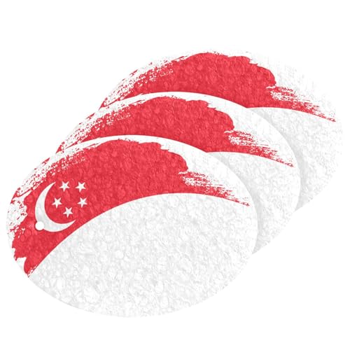 Singapore Flag Brush Stroke Kitchen Sponges, Cleaning Dish Sponges, No