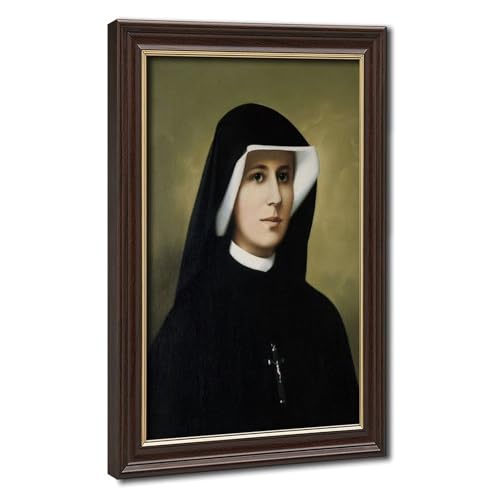 Portrait Saint Faustine sur toile idée cadeau communion cadre