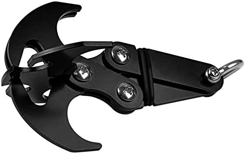 Cyfie Hook Grappling Hook-Black with 33ft 8mm Auxiliary Rope, Stainless Steel Multifunction Hook for Outdoor Activity EDC Tool in Bug Out Bag, Emergency Vehicle Traction, NOT for Exercising