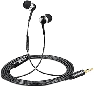 Betron Wired in Ear Headphones Earphones With Microphone, Noise Isolation, 3.5 mm Earbud Jack, Black