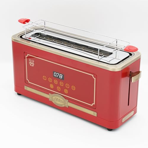 Kaiser Empire M 2530 RotEm Mikrowelle 25L Mikrowellenherd mit Heißluft Grill 25 Funktionen + Retro Toaster T 4000 RotEm, 6 Toaststufen, Auftaufunktion, Aufwärmfunktion, Brötchenaufwärmrost