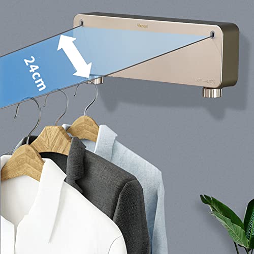 Laundry Rack, Clothesline Retractable,17Feets, Clothes Drying Rack Wall Mounted Clothesline for Hotel Home Balcony Laundry Bathroom - Image 5